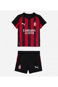Fotbalové Dres AC Milan Dětské Domácí Oblečení 2025-26 Krátký Rukáv (+ trenýrky)